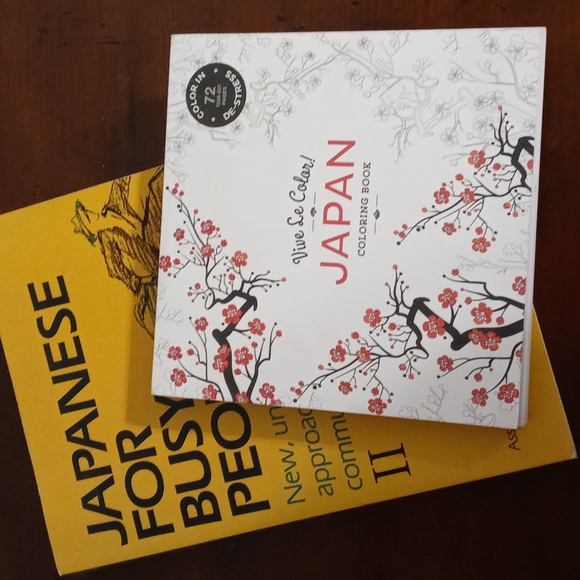Vintage First Edition 1990 Japanese For Busy People Book & Japan Coloring Book